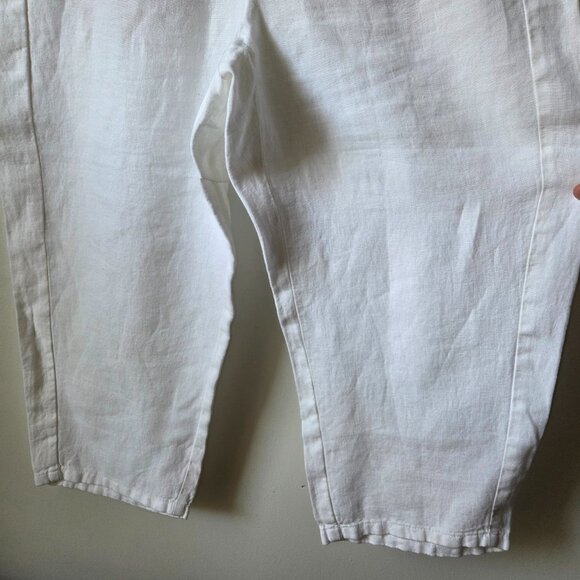 EUC LIKE NEW J JILL LOVE LINEN WHITE 100% LINEN MINIMALIST CROP WIDE LEG PANTS S - Picture 8 of 16